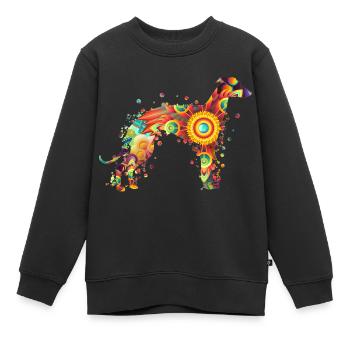 Greyhound Windhund Windspiel Rassehund Hundehalter - Kinder Premium Organic Sweatshirt - Schwarz - Vorne - AI Model Kid Female (0cm)