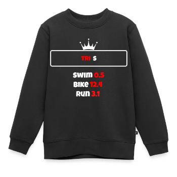 T shirt triathlon Distance S Noir - Sweat Premium enfant bio - noir - Devant - AI Model Kid Female (0cm)