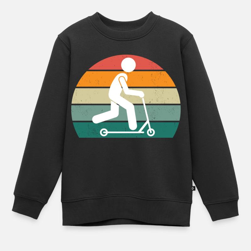 RetroScooter - Kinder Premium Organic Sweatshirt - Schwarz