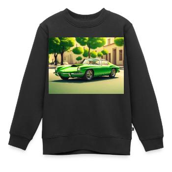 Sportwagen 80er Jahre grün - Kinder Premium Organic Sweatshirt - Schwarz - Vorne - AI Model Kid Female (0cm)