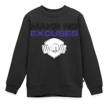 Pas d’excuses 2 - Sweat Premium enfant bio - noir - Devant - AI Model Kid Female (0cm)