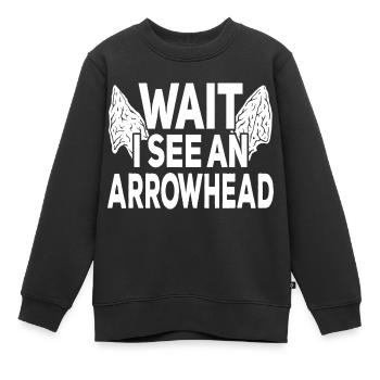Pfeilspitzenjagd Pfeilspitzen Feuersteinknapping - Kinder Premium Organic Sweatshirt - Schwarz - Vorne - AI Model Kid Female (0cm)