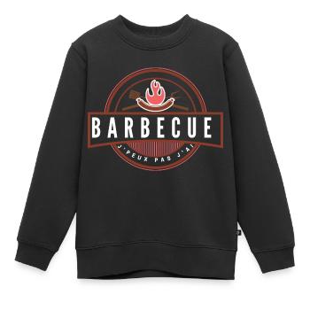 Je peux pas j'ai barbecue - Sweat Premium enfant bio - noir - Devant - AI Model Kid Female (0cm)