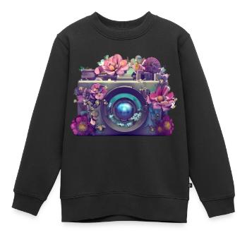 Photographe drôle Photographier Photographes Photographes - Sweat Premium enfant bio - noir - Devant - AI Model Kid Female (0cm)