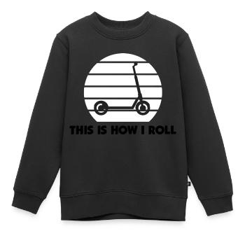 E-Scooter Roller Scooter - Sweat Premium enfant bio - noir - Devant - AI Model Kid Female (0cm)