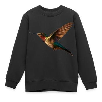 De nombreuses espèces de colibris sont en voie de disparition - Sweat Premium enfant bio - noir - Devant - AI Model Kid Female (0cm)