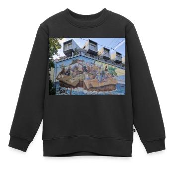 The difficulty of life - Kids Premium Organic Sweatshirt - black - Front - AI Model Kid Female (0cm)