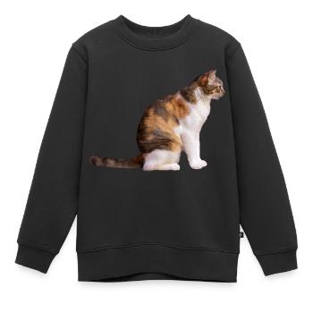 la chatte - Sweat Premium enfant bio - noir - Devant - AI Model Kid Female (0cm)