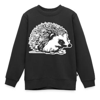 Igel Wald Stachelig Tier - Kinder Premium Organic Sweatshirt - Schwarz - Vorne - AI Model Kid Female (0cm)