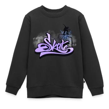 Schlittschuh-Sprung - Kinder Premium Organic Sweatshirt - Schwarz - Vorne - AI Model Kid Female (0cm)