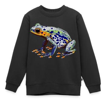 Pfeilgiftfrosch mit schöner Warnfarbe als Lurch - Kinder Premium Organic Sweatshirt - Schwarz - Vorne - AI Model Kid Female (0cm)