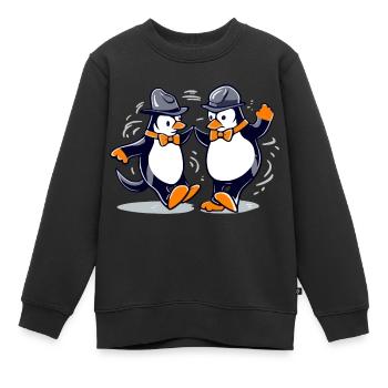 Pinguintanz Nr. 3 - Kinder Premium Organic Sweatshirt - Schwarz - Vorne - AI Model Kid Female (0cm)