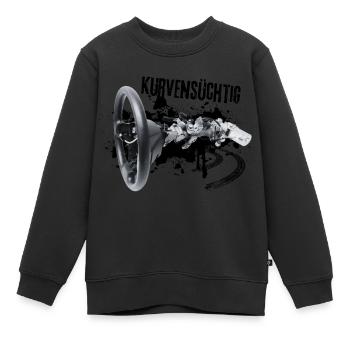 Kurvensüchtig: Kurven = Adrenalin! - Kinder Premium Organic Sweatshirt - Schwarz - Vorne - AI Model Kid Female (0cm)