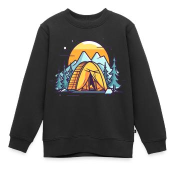 Zelt - Kinder Premium Organic Sweatshirt - Schwarz - Vorne - AI Model Kid Female (0cm)