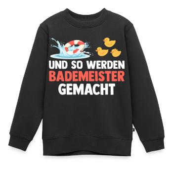 Rettungsschwimmer Bademeister - Kinder Premium Organic Sweatshirt - Schwarz - Vorne - AI Model Kid Female (0cm)