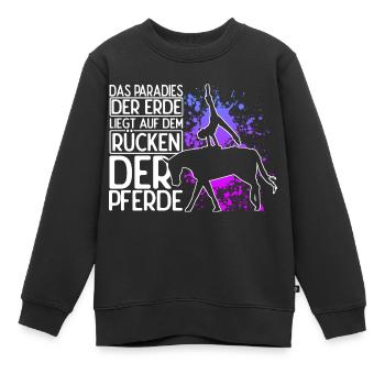 Reiten Pferd Spruch Reiterin Reiterhof Reitverein - Kinder Premium Organic Sweatshirt - Schwarz - Vorne - AI Model Kid Female (0cm)