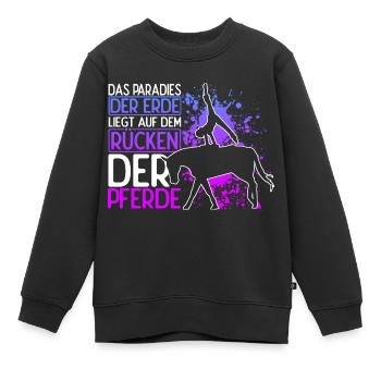 Reiten Pferd Spruch Reiterin Reiterhof Reitverein - Kinder Premium Organic Sweatshirt - Schwarz - Vorne - AI Model Kid Female (0cm)