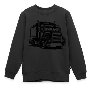 Camionneur Camion Camion - Sweat Premium enfant bio - noir - Devant - AI Model Kid Female (0cm)