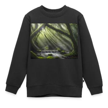 Lieu de conte de fées - Sweat Premium enfant bio - noir - Devant - AI Model Kid Female (0cm)