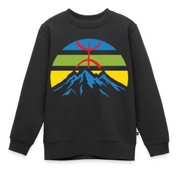 Les montagne de djurdjura en Kabylie - Sweat Premium enfant bio - noir - Devant - AI Model Kid Female (0cm)