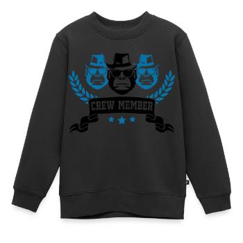 Membre de l’équipage de Gorilla - Sweat Premium enfant bio - noir - Devant - AI Model Kid Female (0cm)