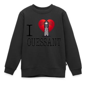 I love Ouessant von I Love Bretagne - Kinder Premium Organic Sweatshirt - Schwarz - Vorne - AI Model Kid Female (0cm)
