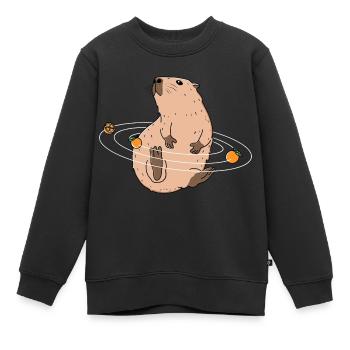 Capy Solar System - Kids Premium Organic Sweatshirt - black - Front - AI Model Kid Female (0cm)
