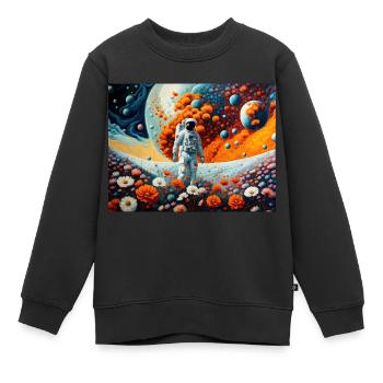 Flower Power #19 - Sweat Premium enfant bio - noir - Devant - AI Model Kid Female (0cm)