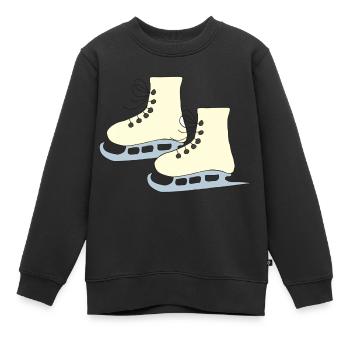 schlittschuhe gelb - Kinder Premium Organic Sweatshirt - Schwarz - Vorne - AI Model Kid Female (0cm)