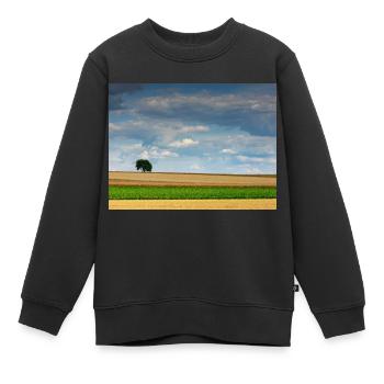 Weitblick - Kinder Premium Organic Sweatshirt - Schwarz - Vorne - AI Model Kid Female (0cm)