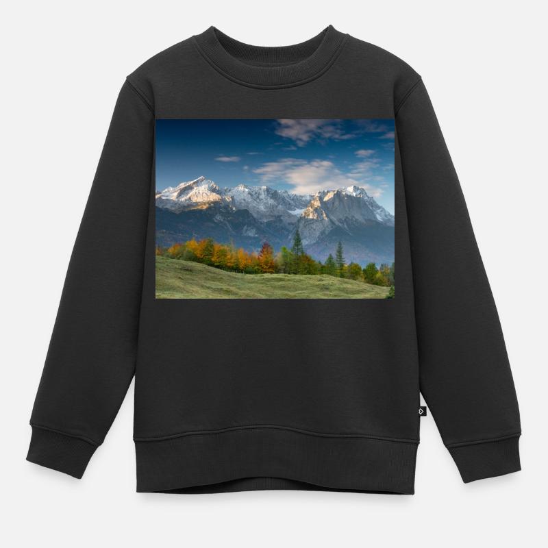 Herbststimmung unterhalb der Zugspitze - Kinder Premium Organic Sweatshirt - Schwarz