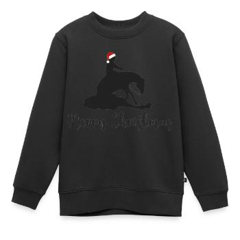 Curseur avec chapeau de Père Noël Joyeux Noël - Sweat Premium enfant bio - noir - Devant - AI Model Kid Female (0cm)