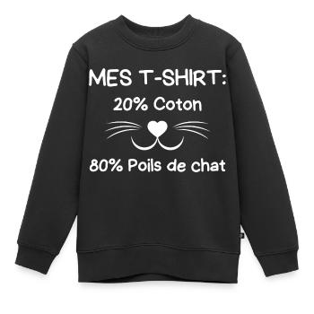Chien de race border collie 3 - Sweat Premium enfant bio - noir - Devant - AI Model Kid Female (0cm)