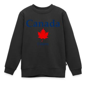 Calgary - Alberta - Canada - Kanada - Kinder Premium Organic Sweatshirt - Schwarz - Vorne - AI Model Kid Female (0cm)