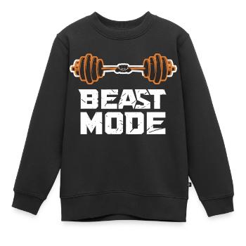 BEAST MOD FITNESSSTUDIO - Kinder Premium Organic Sweatshirt - Schwarz - Vorne - AI Model Kid Female (0cm)