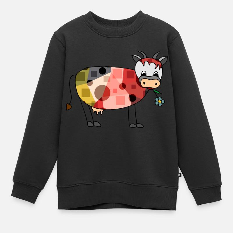 Kuh - Kinder Premium Organic Sweatshirt - Schwarz