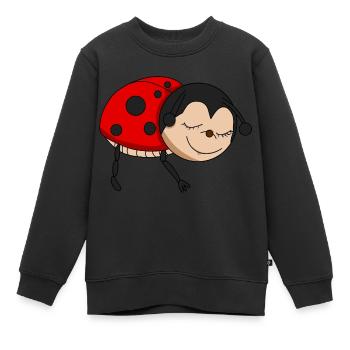 Ladybug sleeps - Kids Premium Organic Sweatshirt - black - Front - AI Model Kid Female (0cm)