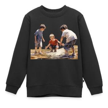 Eine unbeschwerte Kindheit ist ein Geschenk - Kinder Premium Organic Sweatshirt - Schwarz - Vorne - AI Model Kid Female (0cm)