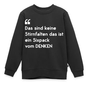 witzige sprüche sixpack vs. falten - Kinder Premium Organic Sweatshirt - Schwarz - Vorne - AI Model Kid Female (0cm)