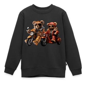 Motorradfahren zu zweit ist ein Vergnügen - Kinder Premium Organic Sweatshirt - Schwarz - Vorne - AI Model Kid Female (0cm)
