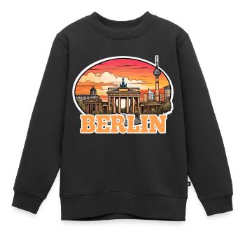 Berlin Skyline 2 - Kinder Premium Organic Sweatshirt - Schwarz - Vorne - AI Model Kid Female (0cm)