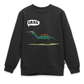 knurrender Drache - Kinder Premium Organic Sweatshirt - Schwarz - Vorne - AI Model Kid Female (0cm)