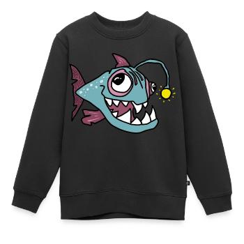 Anglerfisch - Kinder Premium Organic Sweatshirt - Schwarz - Vorne - AI Model Kid Female (0cm)