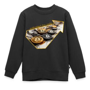 crypto geld ,adjusted for coin - Kinder Premium Organic Sweatshirt - Schwarz - Vorne - AI Model Kid Female (0cm)