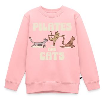 Motif de relaxation Pilates et chats - Sweat Premium enfant bio - rose - Devant - AI Model Kid Female (0cm)