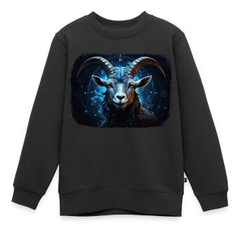 Sternzeichen Steinbock - Kinder Premium Organic Sweatshirt - Schwarz - Vorne - AI Model Kid Female (0cm)