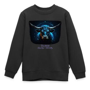 Signe du zodiaque Taureau Date - Sweat Premium enfant bio - noir - Devant - AI Model Kid Female (0cm)