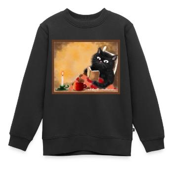 Jour de pluie - Sweat Premium enfant bio - noir - Devant - AI Model Kid Female (0cm)