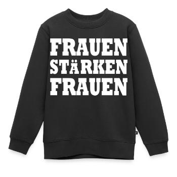frauen stärken frauen - Kinder Premium Organic Sweatshirt - Schwarz - Vorne - AI Model Kid Female (0cm)