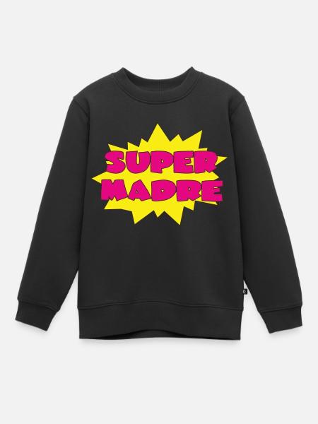 SUPER MADRE - Sweat Premium enfant bio - noir
